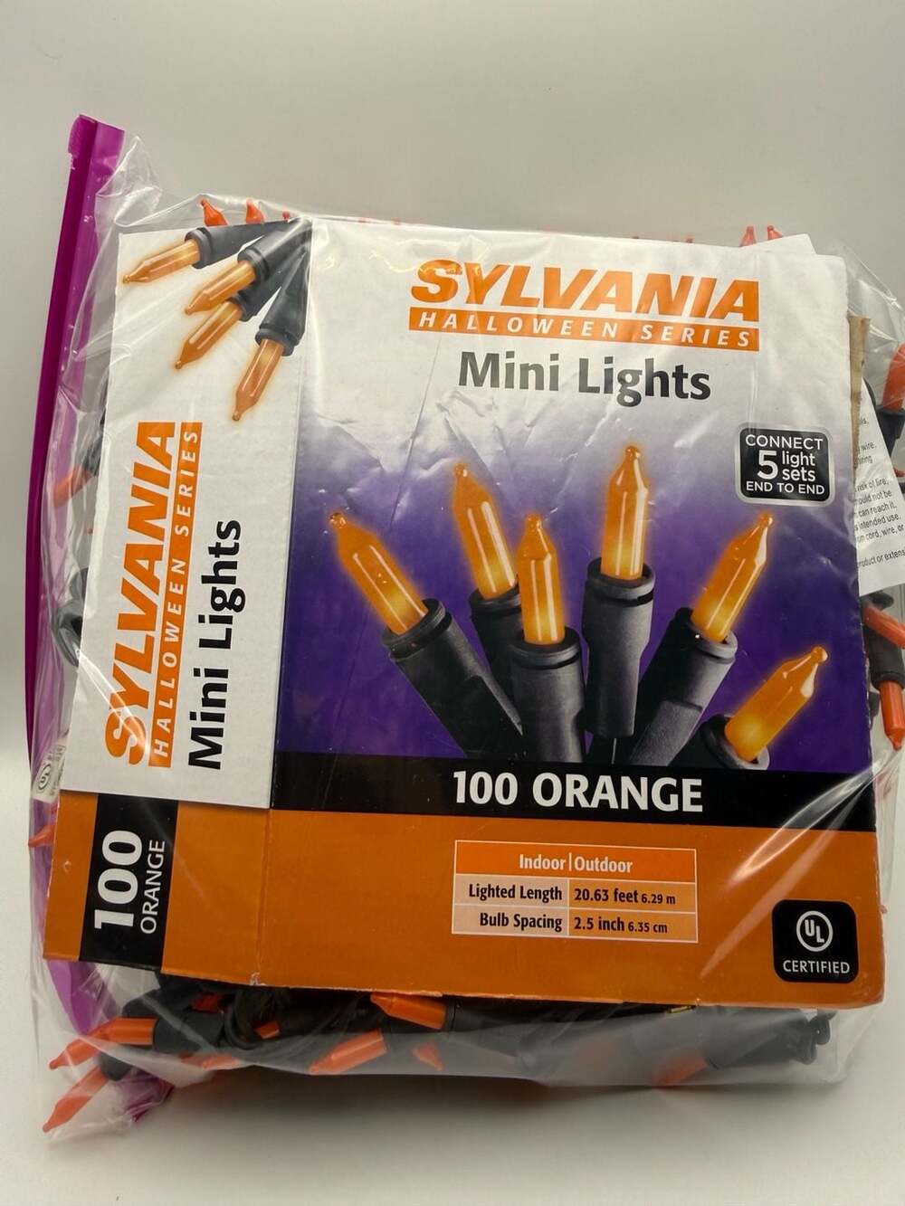 Sylvania Halloween Series Mini Lights 100 Orange Indoor/Outdoor